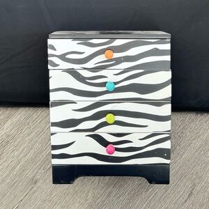 Y2K Zebra print jewelry box
